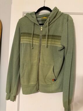 Aviator Nation Olive Green Zip-Up Hoodie